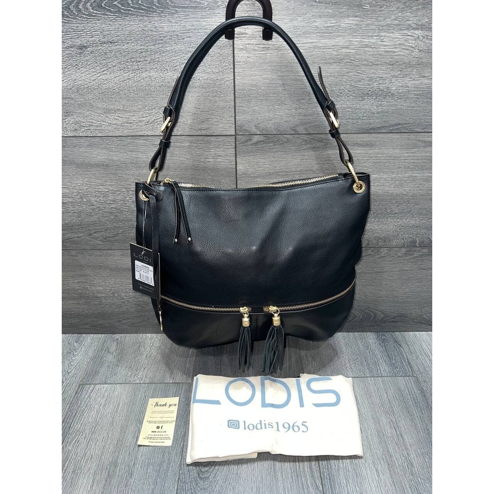 LODIS Texas Leather Ventura Shoulder Bag Black A658281